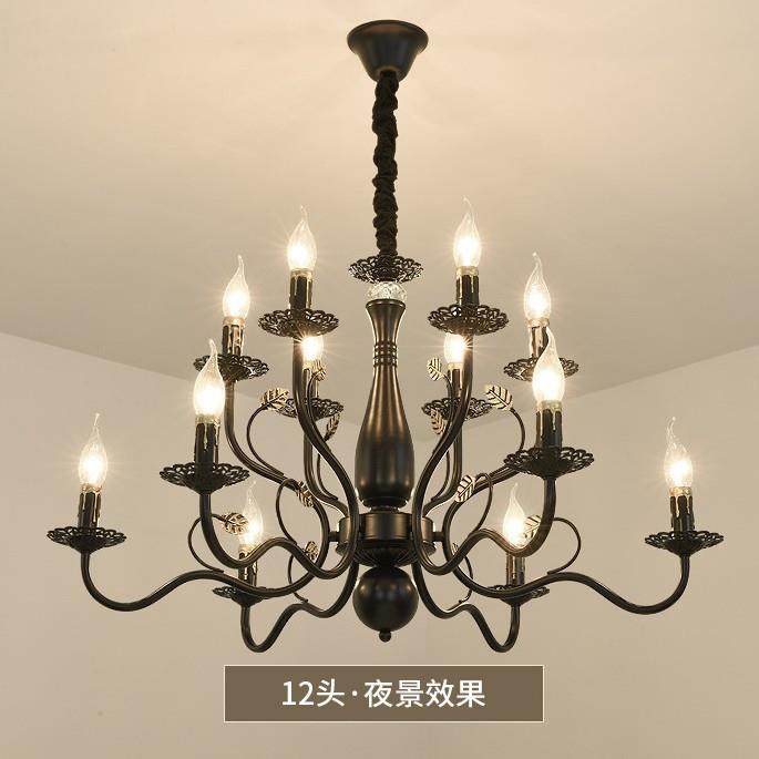 美式复古吊灯客厅主灯乡村田园法式蜡烛灯民宿卧室灯书房创意灯具,淘宝优惠券,粉丝福利购,淘宝优惠卷