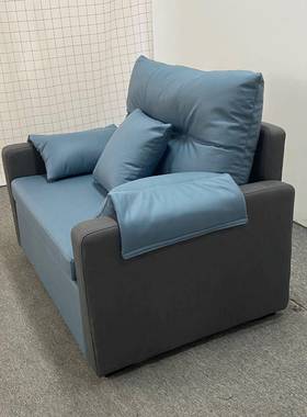 单人位沙发床小户型公寓阳台折叠免洗科技绒布可拆洗两用沙发