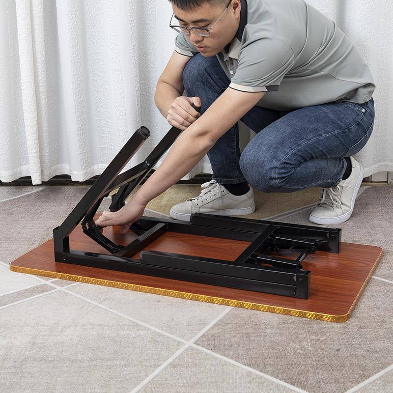 小桌子折叠简易折叠桌餐桌长方形吃饭桌家用出租房小型矮桌长方桌 - 图1