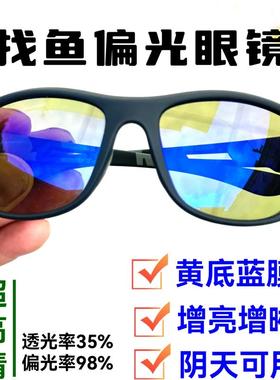 射鱼偏光眼镜XPL-100黄底蓝膜户外找鱼透清晰抗眩光过滤反射光