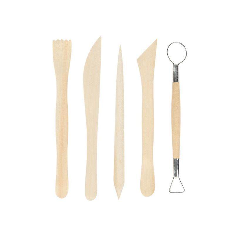 适配美术用品泥塑5件套木质陶艺刀软陶雕塑刀陶泥泥塑工具修坯五,淘宝优惠券,粉丝福利购,淘宝优惠卷