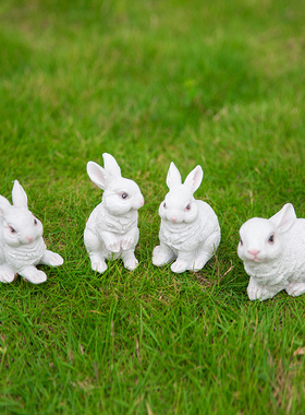仿真兔子摆件树脂花园庭院装饰草坪景观造景动物雕塑户外别墅园艺