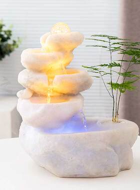 店铺开业送礼小假山招财喷泉摆件客厅玄关简约装饰循环水流水景观