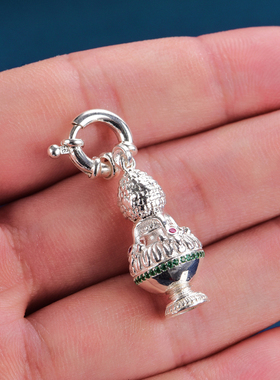 S925纯银宝瓶吊坠藏式星月菩提配饰念珠挂件可迷你小宝瓶男女卡扣