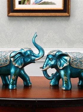 Cairy elephant owrnaments a pair L living room wine cabinet