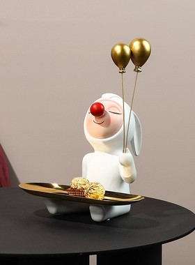 卡通钥匙收纳摆件客厅糖果托盘网红轻奢玄关装饰品桌面乔迁礼物女