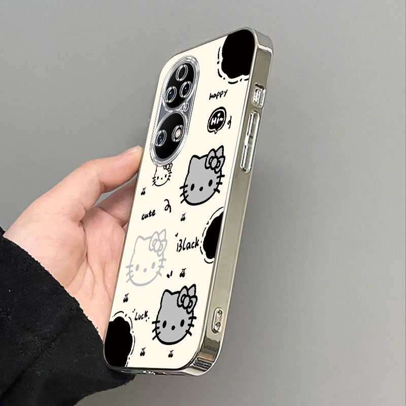 适用华为p50手机壳p5oe保护套ABR一AL60新款aloo全包防摔钢化膜外壳硅胶新品pe网红p50pro软pe女款电镀凯蒂猫 - 图2