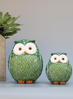 家居摆件轻奢简约风猫头鹰手工彩绘现货供应酒店样品间装饰