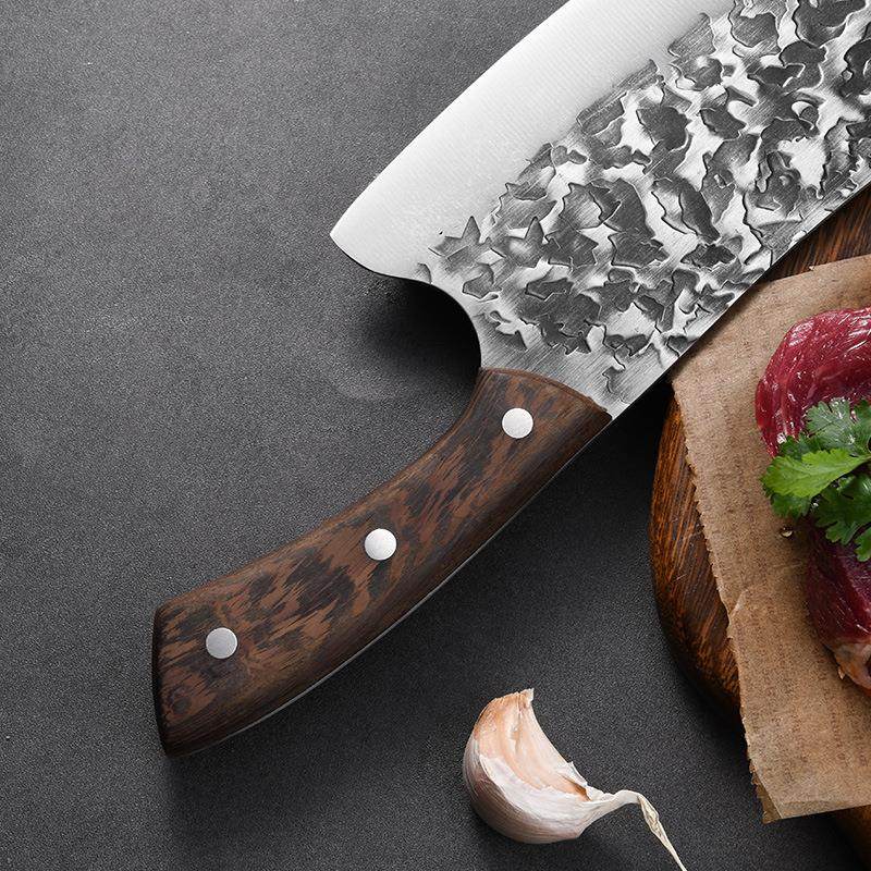 家用切片刀锻打复古菜刀不锈钢鸡翅木厨师刀传统开刃斩切刀锻钢,淘宝优惠券,粉丝福利购,淘宝优惠卷