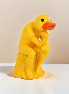 0高颜值创意花园摆件树脂工艺品思考鸭家居装饰小礼品简约桌面摆