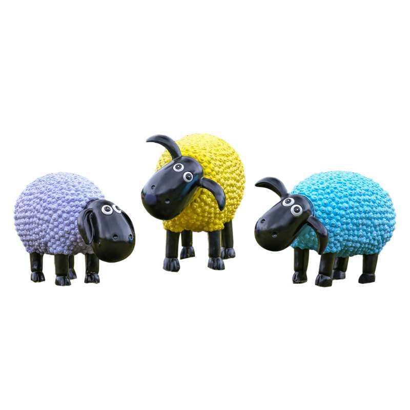 小羊雕塑装饰彩色卷毛羊玻璃钢小品公园草坪景观造景仿真绵羊摆件,淘宝优惠券,粉丝福利购,淘宝优惠卷