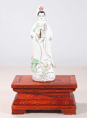 红木佛像底座实木加高供奉观音财神关公摆件托架莲花座台家用供佛
