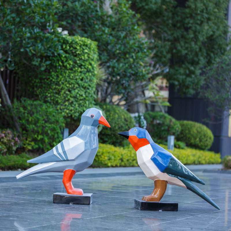 户外玻璃钢块面几何小鸟雕塑商场幼儿园售楼处草坪景观摆件装直销,淘宝优惠券,粉丝福利购,淘宝优惠卷