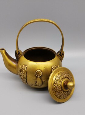 速发一件仿器古货铜古工艺品收藏黄铜壶酒壶铜钱壶摆件地摊玩源