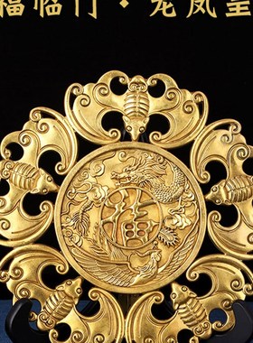 速发五福临门铜钱蝙蝠五钱铜钱挂件挂式店饰收银台车挂中铺家居饰