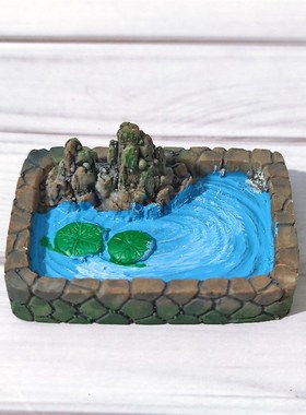 速发迷你假山池池荷水塘塘微景观多肉鱼缸造景装饰园艺小摆件