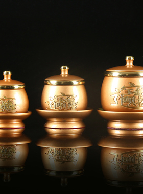 速发纯铜水杯水观招财供水杯用音莲花财神佛字贡杯净家杯供佛摆件