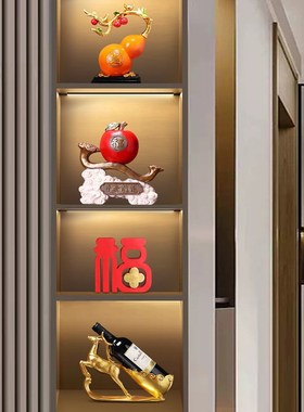 速发新中式书房办公室茶室酒柜装客品摆件家饰居厅高端大气摆设