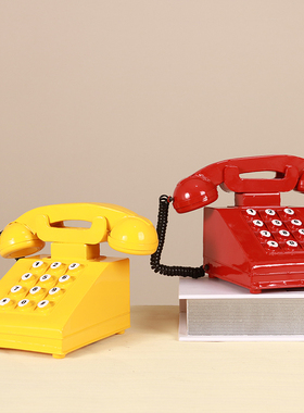 速发欧式复古怀旧老听铁艺式筒座机机道型模具装饰品创意民宿摆件