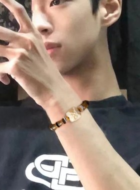 男款绿檀竹节手串男士小众高级感男生男士手链简单大方潮流式手镯