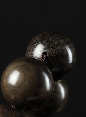 四川金丝楠木阴沉木老料顺纹108颗猫眼绿料2.0佛珠厂家吉祥如意