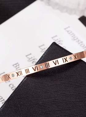 Titanium steel non fading opening Roman numeral mens and w