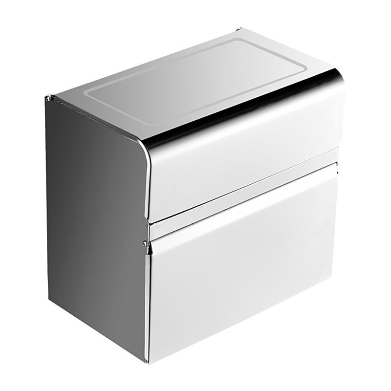 化妆室纸巾盒304不锈钢免打孔洗手间卷筒卫生纸架家用卫生纸盒卫 - 图3