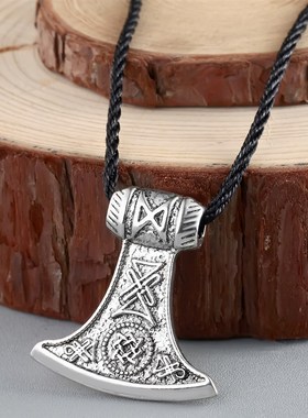 Cxwind Nordic Vikings Thor Necklace The Fehu Feoh Fe Rune Ax