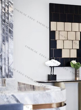 现代简约黑白云朵人物摆件雕塑样板房售楼处书房客厅玄关软装饰品