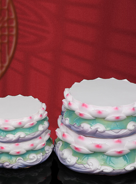 陶瓷佛像底座加高供奉观音财神爷关公莲花座摆件托架家用佛堂摆件