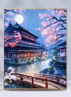 数字油画diy填色画填充油彩画动漫解压手工绘涂色画装饰挂画凤凰