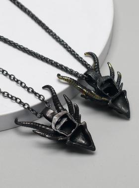 时尚爆款邪恶龙头项链朋克风男士街头派对合金复古饰品龙项链