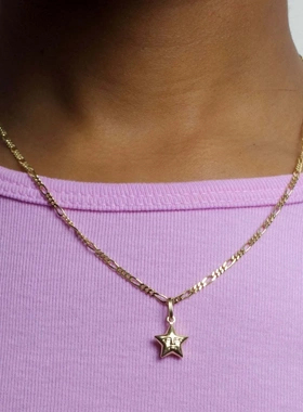 欧美不锈钢时尚新款星星脸爱心钥匙辣椒吊坠项链炉内真空电