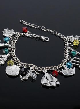 动漫周边海洋奇缘莫阿娜Moana手链老鹰鱼钩海螺帆船合金组合手链