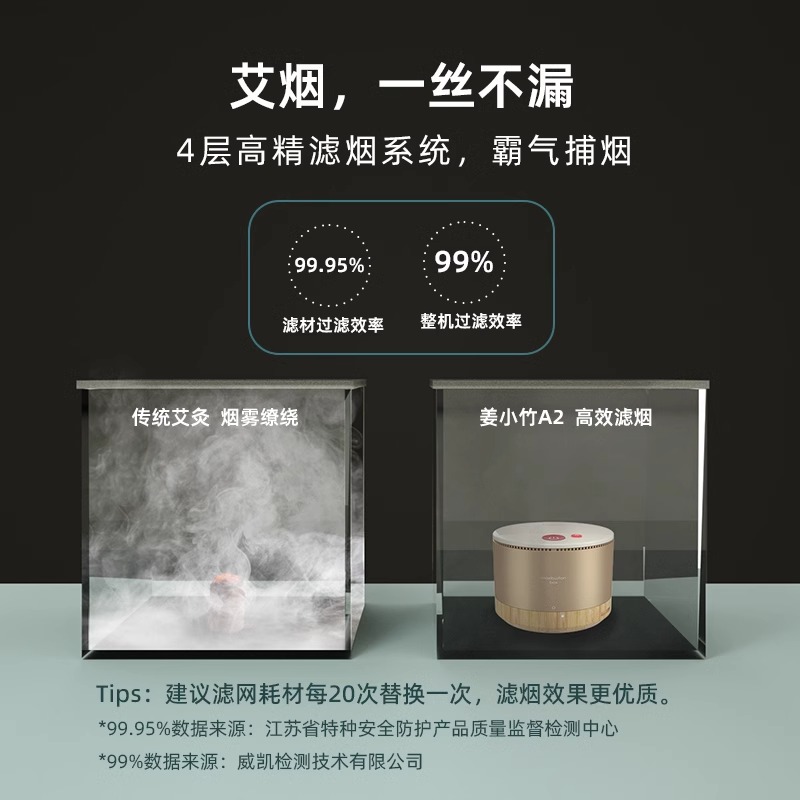 breo倍轻松姜小竹A2艾灸盒电子无烟明火热敷艾灸罐器具家用随身灸