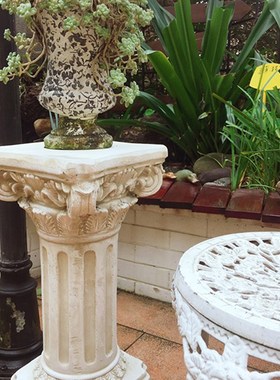 欧式罗马柱复古怀旧婚庆路引落地装饰摆件户外庭院花W盆底座花架