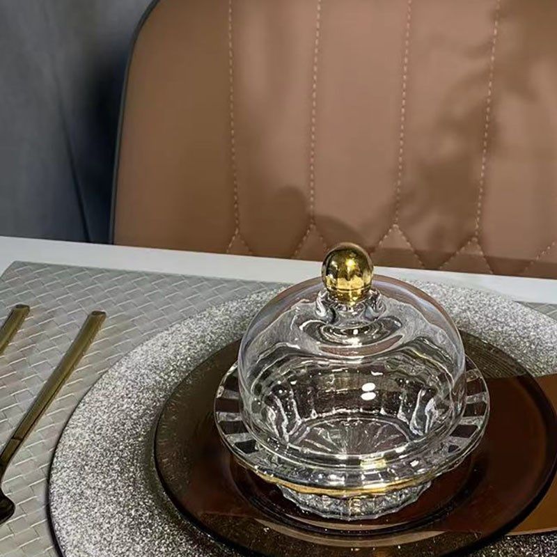 轻奢创意金边透明燕窝碗银耳盅玻璃带盖甜品碗样板间W装饰玻璃盖,淘宝优惠券,粉丝福利购,淘宝优惠卷