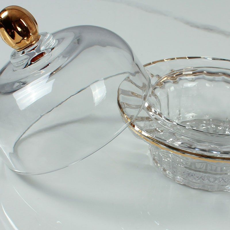 轻奢创意金边透明燕窝碗银耳盅玻璃带盖甜品碗样板间W装饰玻璃盖,淘宝优惠券,粉丝福利购,淘宝优惠卷