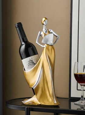 艺术客厅红酒架摆件o轻奢高档酒柜电视柜玄关装饰品家居餐边柜摆