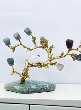 金现代轻家居家铜饰品创意天然水晶球特色酒KF-M264柜玄奢关属摆