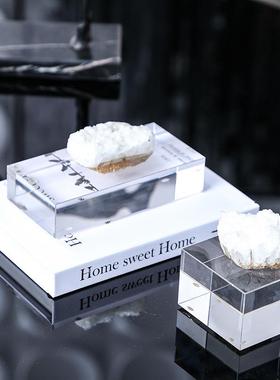 现代板极样房客厅白水晶摆件简茶几玄关场软KF-M153装饰品创意家