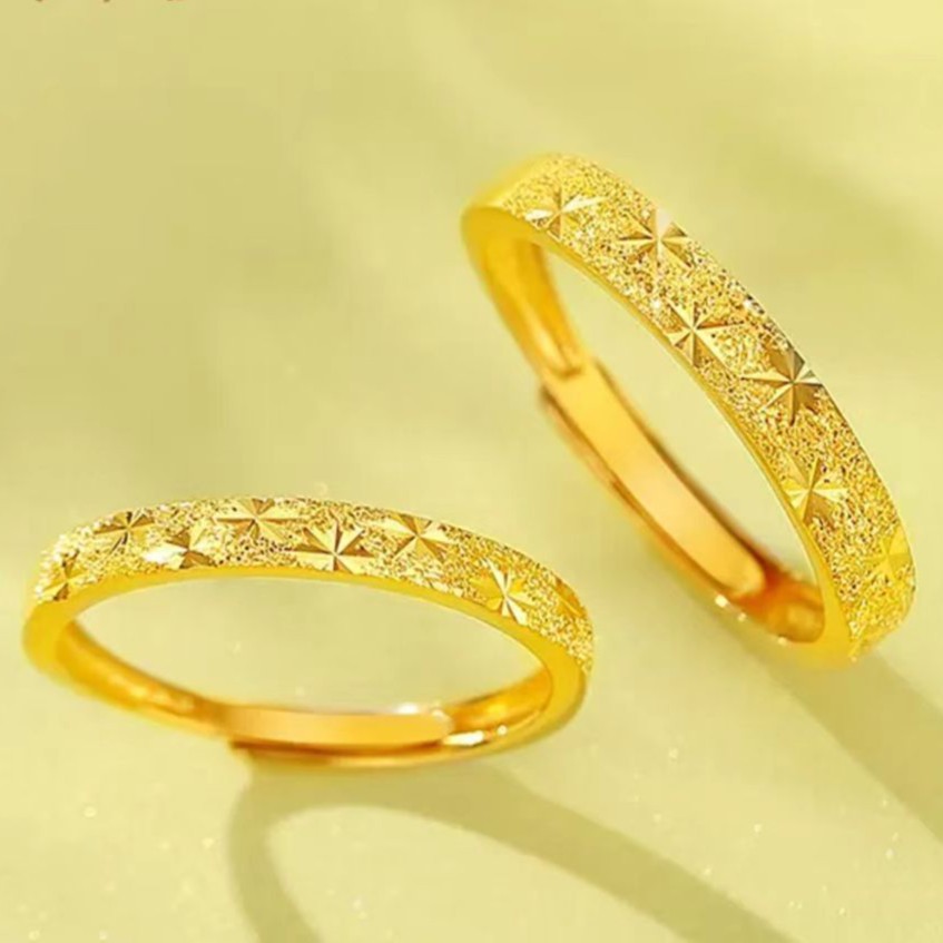 New 999 Pure Gold Silver-Based Gypsophila Ring for Men and Women