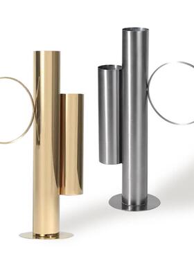 样板间轻现WSB代奢电器镀样金属创意试管花软装板房客厅餐桌干花