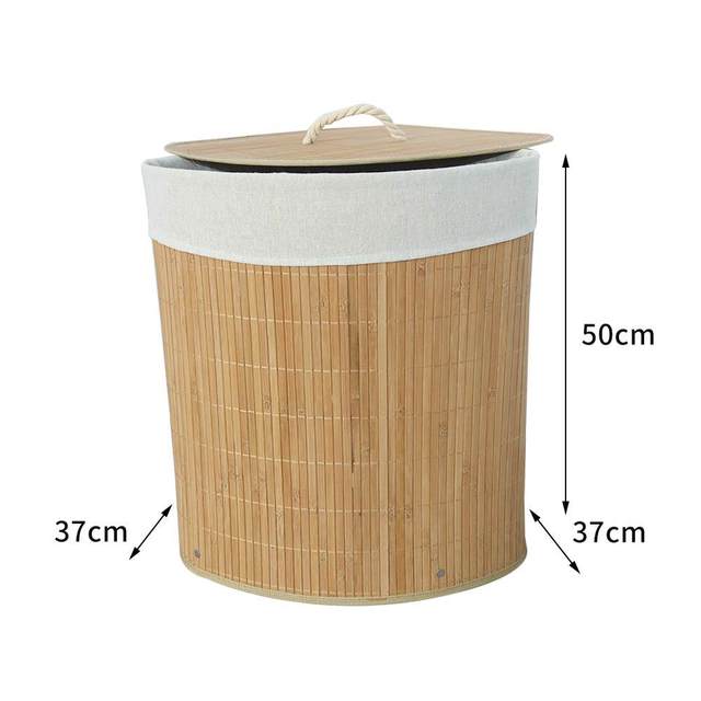 Cross-border bamboo foldable storage basket woven dirty clothes toy storage bucket dustproof and thickened storage basket