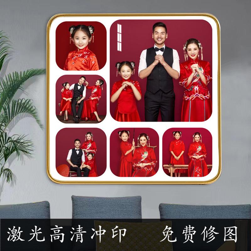 四九宫格正方形相框婚纱照全家福情侣儿童艺术照定制十寸水晶摆台 - 图1