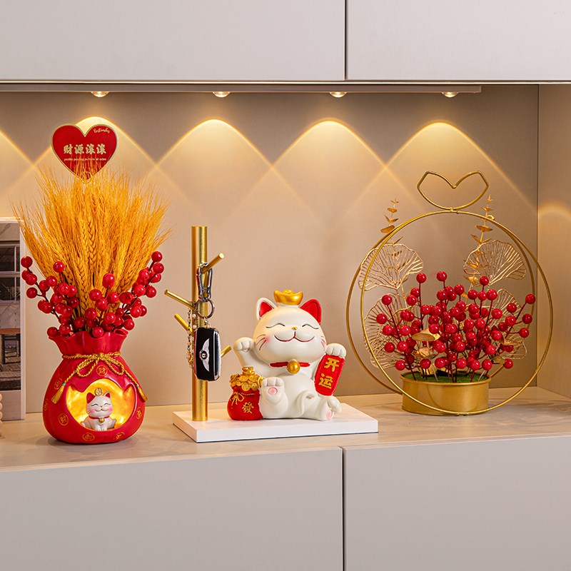 速发乔迁家居招财猫收纳玄关放件入户鞋柜摆摆家居装饰品搬新礼品 - 图1