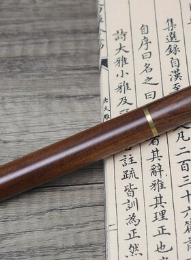速发黑线木香筒香管镶黄铜短款实木装香木质储存便携式随身长款檀