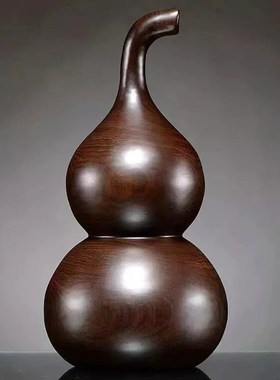 速发红心梨木葫芦福件实木雕刻摆禄实花家居办公室装饰乔迁红木工