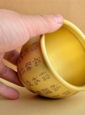 速发纯黄铜米缸聚财百福招财米缸铜聚客复店铺家居宝厅小装饰摆件