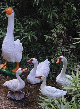 仿真家禽天鹅鸭子雕塑工艺品庭院花园水景池动物装饰摆件户外别墅